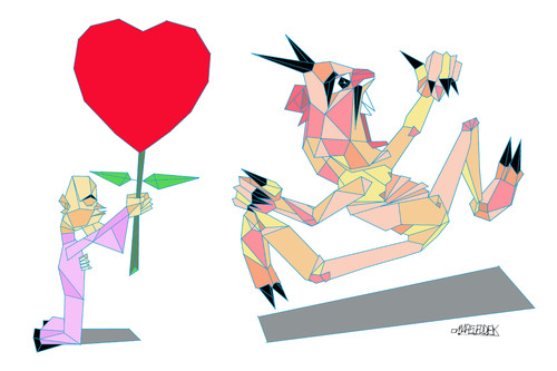 Cartoon: Love and Evil (medium) by omar seddek mostafa tagged love,and,evil