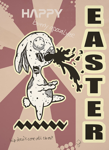 Cartoon: Ostern (medium) by cosmo9 tagged frohe,ostern,happy,easter,zombie,rabbit,hase