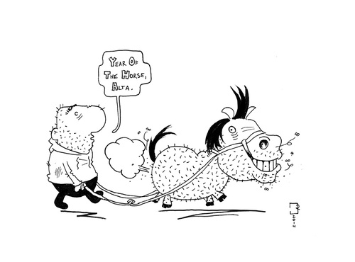 Cartoon: year of the horse (medium) by cosmo9 tagged year,of,the,horse,jahr,2014