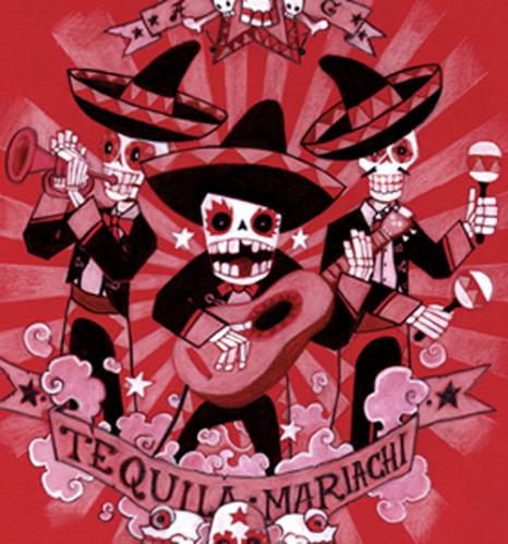 Cartoon: Skeleton Mariachi (medium) by Aleix tagged aleix,gordo,hostau,graffiti,comicbook,mariachi,skeleton,manga,tequila