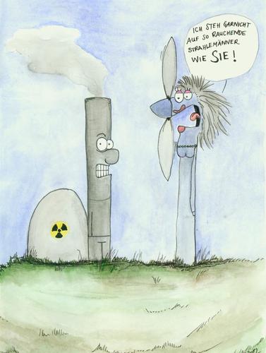 Cartoon: Windkraft ja bitte (medium) by timfuzius tagged atom,windrad,akw