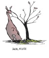 Cartoon: Die einsame Walnuss (small) by timfuzius tagged walnuss,nuss,wal,baum,herbst