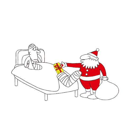 Cartoon: present (medium) by joruju piroshiki tagged christmas,present,hospital,patients,christmas,present,hospital,patients