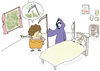 Cartoon: Death (small) by joruju piroshiki tagged death,garden,bed,woman