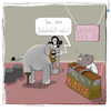 Cartoon: Elefantenfuß (small) by Grikewilli tagged elefant,tiere,komerz,pirat,maus,ratte,einkaufen,leitern,tritte