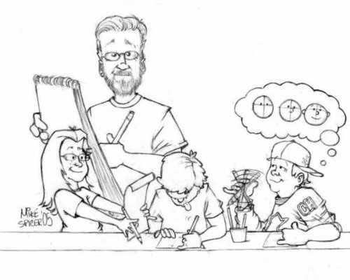 Cartoon: Cartoon Workshop Image (medium) by Mike Spicer tagged mike,spicer,cartoon,workshop,pencil,kids,creative