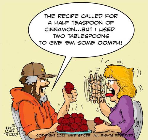 Cartoon: Cinnamon Muffins (medium) by Mike Spicer tagged baking,muffins,cinnamon,muffin,recipes,recipe,cartoons