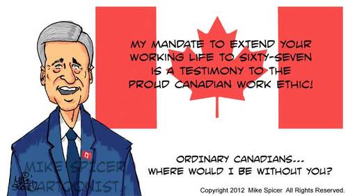 Cartoon: Message  The Harper Government (medium) by Mike Spicer tagged canada,minister,prime,harper,politics,canadian