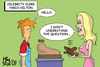Cartoon: Celebrity Clerk Paris Hilton (small) by Mike Spicer tagged mike spicer cartoon cartoonist celebrity clerk caricature humor paris hilton