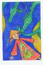 Cartoon: Chinese Whispers (small) by Kerina Strevens tagged dragon,dragons,fire,talk,whisper