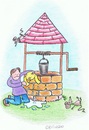 Cartoon: Ding Dong Bell (small) by Kerina Strevens tagged well,water,cat,mice,rescue,wet,kill,dead,die