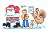 Cartoon: Happy Christmas 2012 (small) by Kerina Strevens tagged father christmas santa turkey xmas diet chimney