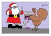 Cartoon: Happy Christmas Everyone! (small) by Kerina Strevens tagged happy,christmas,santa,turkey,present,fun