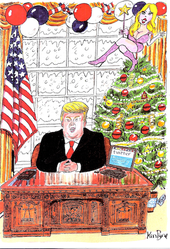 Cartoon: Trump at Christmas (medium) by Ken tagged politics,politics