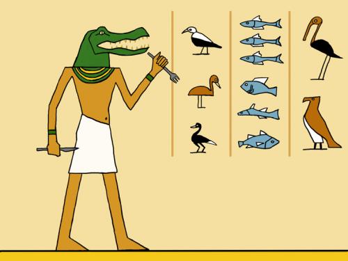 Cartoon: Aligator man (medium) by Manka tagged drawing,egypt,illustration