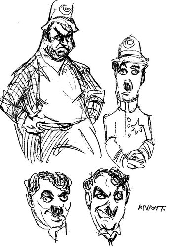 Cartoon: Chaplin Sketches 1 (medium) by Milton tagged milton,knight,charles,charlie,chaplin,film,comedy