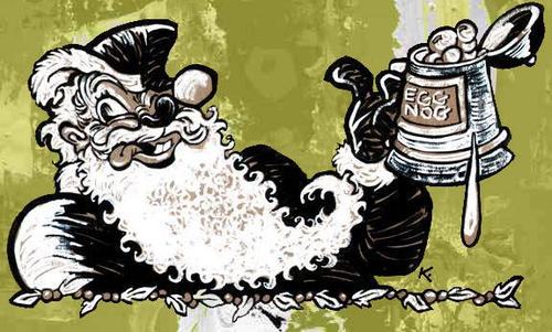 Cartoon: Santa Enjoys Egg Nog! (medium) by Milton tagged santaclaus,christmas,celebration,drinking,egg,nog