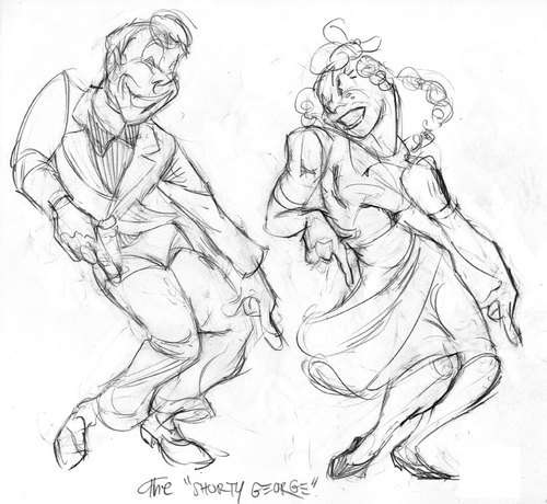 Cartoon: Swing Dancers (medium) by Milton tagged milton,knight,swing,dancing,jitterbug,1940s