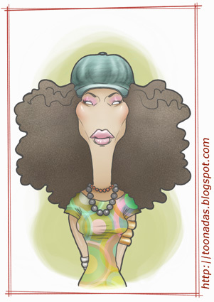 Cartoon: Erykah Badu (medium) by Freelah tagged erykah,badu