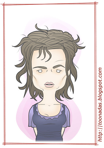 Cartoon: Helena Bonham Carter (medium) by Freelah tagged carter,bonham,helena