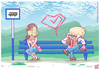 Cartoon: Valentines Day at the Bus Stop (small) by Freelah tagged facehugger,headcrab,zombie,half,life,alien,the,movie,aliens