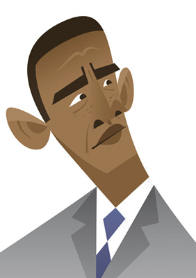 Cartoon: Barack Obama (medium) by fubu tagged barack,obama,usa,amrika,america,united,states,president,yes,we,can,white,house
