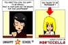 Cartoon: US lesson 0 Strip 9 (small) by morticella tagged uslesson0,unhappy,school,morticella,manga