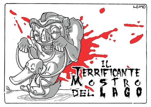 Cartoon: il terrificante mostro del lago (medium) by Leonardo Pandolfi tagged leonardo,pandolfi