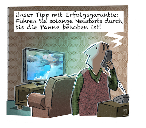 Cartoon: Computerpanne (medium) by Jan Rieckhoff tagged computer,server,rechner,systeme,panne,zusammenbruch,computerpanne,weltweit,lahmgelegt,konzerne,it,ausfälle,flughäfen,airlines,provider,krankenhäuser,bsi,fehlerhaftes,update,sicherheitsfirma,crowdstrike,witz,cartoon,karikatur,jan,rieckhoff,computer,server,rechner,systeme,panne,zusammenbruch,computerpanne,weltweit,lahmgelegt,konzerne,it,ausfälle,flughäfen,airlines,provider,krankenhäuser,bsi,fehlerhaftes,update,sicherheitsfirma,crowdstrike,witz,cartoon,karikatur,jan,rieckhoff