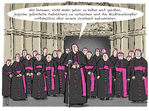 Cartoon: Missbrauch (medium) by Jan Rieckhoff tagged priester,bischof,katholisch,kirche,papst,vatikan,sexuell,homosexuell,kind,knabe,junge,missbrauch,skandal,klage,anklage,vorwurf,vertuschung,schuld,unschuld,aufklärung,opfer,täter,reue,scham,entschuldigung,strafe,cartoon,karikatur,comic,witz,jan,rieckhoff,priester,bischof,katholisch,kirche,papst,vatikan,sexuell,sex,homosexuell,kind,knabe,junge,missbrauch,skandal,klage,anklage,vorwurf,vertuschung,schuld,unschuld,aufklärung,opfer,täter,reue,scham,entschuldigung,strafe,cartoon,karikatur,comic,witz,jan,rieckhoff