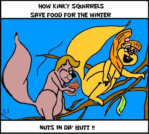 Cartoon: kinky squirrels (medium) by Mewanta tagged squirrels,humor