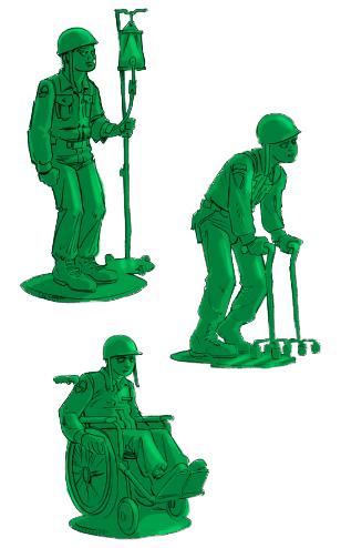 Cartoon: green plastic toy soldiers (medium) by r8r tagged toy,soldiers,green,plastic,iraq,conflict,ptsd,afghanistan,wounded,crippled,war,occupation,kriegsveteranen,krieg,krüppel verletzte,kriegsverletzung,zinnsoldaten,kriegsspielzeug,spielzeug,spielzeugsoldaten,irakkrieg,afghanistan,george w bush,irak,amerika,armee,besatzung,golfkrieg,desert storm,desert fox,häuserkampf,invasion,irakkonflikt,ölkrieg,präventivkrieg,soldat,streitkraft,truppe,usa,vereinigte staaten von amerika,krüppel,verletzte,george,bush,desert,storm,fox,vereinigte,staaten,von