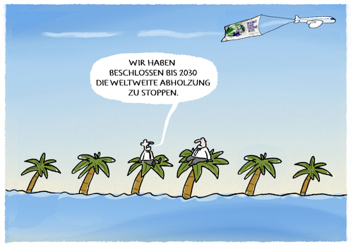 Cartoon: Abholzung (medium) by markus-grolik tagged 2030,abholzung,waldrodung,klimaschutz,regenwald,erderwaermung,treibhauseffekt,meeresspiegel,co2,cop26,2030,abholzung,waldrodung,klimaschutz,regenwald,erderwaermung,treibhauseffekt,meeresspiegel,co2,cop26