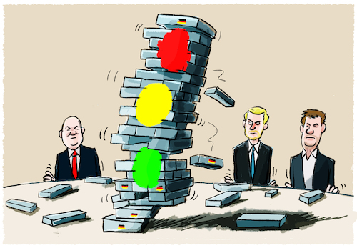 Cartoon: Ampel-Jenga... (medium) by markus-grolik tagged ampel,koalitionsgespraeche,regierung,scholz,habeck,lindner,jenga,turm,neuwahlen,kanzleramt,ampel,koalitionsgespraeche,regierung,scholz,habeck,lindner,jenga,turm,neuwahlen,kanzleramt