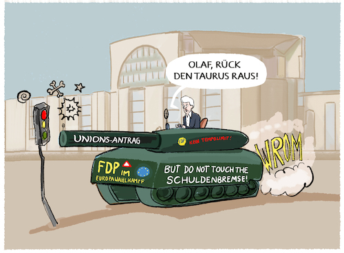 Cartoon: Auf Konfrontationskurs.. (medium) by markus-grolik tagged agnes,strack,zimmermann,fdp,bundesregierung,deutschland,taurus,ukraine,russland,krieg,europawahlkampf,ampel,spd,olaf,scholz,schuldenbremse,agnes,strack,zimmermann,fdp,bundesregierung,deutschland,taurus,ukraine,russland,krieg,europawahlkampf,ampel,spd,olaf,scholz,schuldenbremse