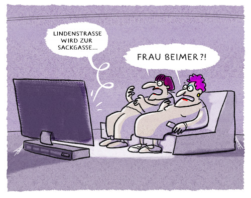 Cartoon: ...aus (medium) by markus-grolik tagged ard,lindenstrasse,gez,beimer,tv,fernsehen,ard,lindenstrasse,gez,beimer,tv,fernsehen