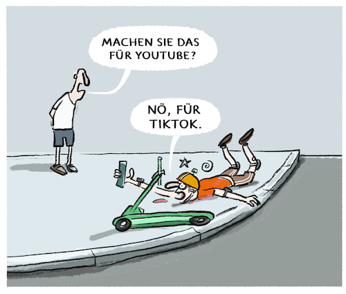 Cartoon: Content Creator... (medium) by markus-grolik tagged content,creator,channel,follower,influencer,social,media,tiktok,youtube,escooter,tutorial,content,creator,channel,follower,influencer,social,media,tiktok,youtube,escooter,tutorial