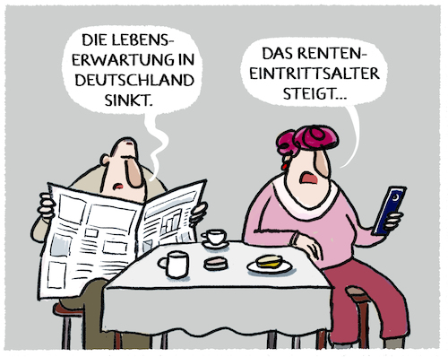 Cartoon: Diametrale Entwicklung... (medium) by markus-grolik tagged rente,lebenserwartung,lebenszeit,deutschland,arbeit,alter,demografie,prognoserentner,boomer,rente,lebenserwartung,lebenszeit,deutschland,arbeit,alter,demografie,prognoserentner,boomer
