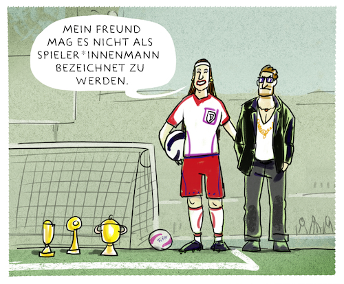 Cartoon: ..Fussballspieler innen... (medium) by markus-grolik tagged dfb,frauenfussball,gleichberechtigung,gender,metoo,dfb,frauenfussball,gleichberechtigung,gender,metoo