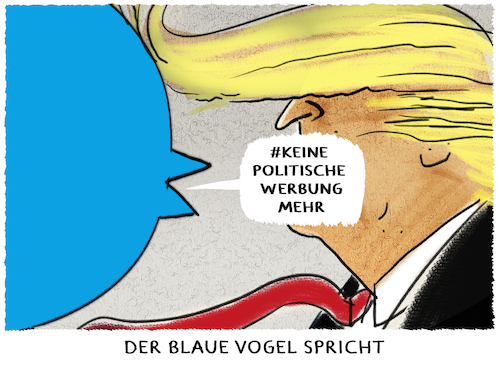 Cartoon: Gegenwind (medium) by markus-grolik tagged twitter,politische,werbung,trump,usa,internet,social,media,digital,marketing,twitter,politische,werbung,trump,usa,internet,social,media,digital,marketing