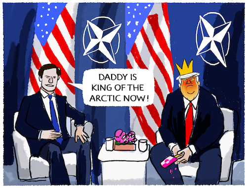 Cartoon: Grönland... (medium) by markus-grolik tagged daddy,nato,trump,mark,rutte,groenland,daenemark,usa,maga,sicherheitsstrategie,weltordung,arktis,greenland,europa,eu,davos,kroenung,daddy,nato,trump,mark,rutte,groenland,daenemark,usa,maga,sicherheitsstrategie,weltordung,arktis,greenland,europa,eu,davos,kroenung