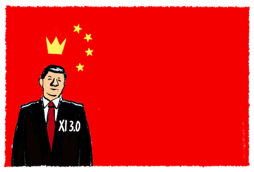 Cartoon: Jinpings dritte Amtszeit (medium) by markus-grolik tagged china,xi,jinping,peking,taiwan,historische,amtszeit,china,xi,jinping,peking,taiwan,historische,amtszeit
