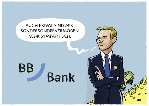 Cartoon: Lindners Privatkredite... (medium) by markus-grolik tagged finanzminister,lindner,ampel,bundesregierung,deutschland,privatkredit,bbbank,staatsanwaltschaft,sondervermögen,sondersondervermögen,finanzminister,lindner,ampel,bundesregierung,deutschland,privatkredit,bbbank,staatsanwaltschaft,sondervermögen,sondersondervermögen