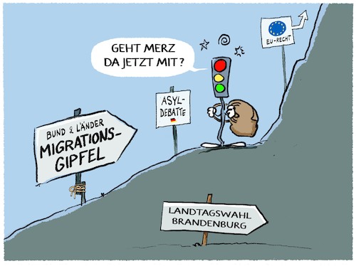 Cartoon: Migrationsgipfel... (medium) by markus-grolik tagged migration,union,merz,ampel,migrationsgipfel,bund,laender,eu,recht,aylrecht,asyl,scholz,brandenburg,landtagswahl,wahlkampf,gipfel,asylpolitik,karikatur,migration,union,merz,ampel,migrationsgipfel,bund,laender,eu,recht,aylrecht,asyl,scholz,brandenburg,landtagswahl,wahlkampf,gipfel,asylpolitik,karikatur