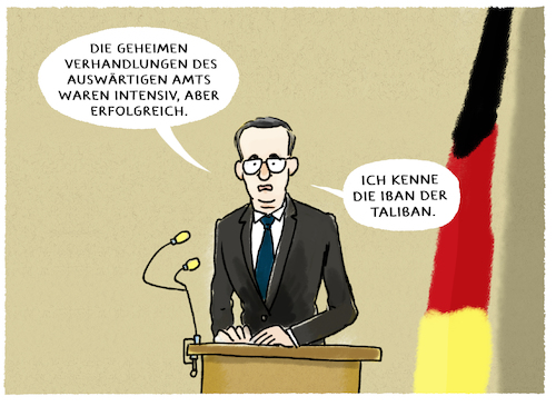 Cartoon: Mission Maas (medium) by markus-grolik tagged heiko,maas,afghanistan,deutschland,aussenpolitik,auswaertiges,amt,aussenminister,taliban,kabul,zahlungen,ausreise,rettung,bundeswehr,ortskraefte,hilfskraefte,geld,finanzen,botschaft,heiko,maas,afghanistan,deutschland,aussenpolitik,auswaertiges,amt,aussenminister,taliban,kabul,zahlungen,ausreise,rettung,bundeswehr,ortskraefte,hilfskraefte,geld,finanzen,botschaft