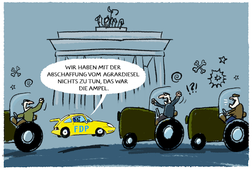 Cartoon: Mit der FDP in der Regierung... (medium) by markus-grolik tagged fdp,gruene,spd,ampel,sparhaushalt,kuerzungen,subventionen,agrar,diesel,bauern,landwirte,proteste,lebensmittel,lebensmittelpreise,lobby,agrardiesel,haushalt,streichen,landwirtschaft,demo,demonstration,regierung,koalition,der,fdp,gruene,spd,ampel,sparhaushalt,kuerzungen,subventionen,agrar,diesel,bauern,landwirte,proteste,lebensmittel,lebensmittelpreise,lobby,agrardiesel,haushalt,streichen,landwirtschaft,demo,demonstration,regierung,koalition