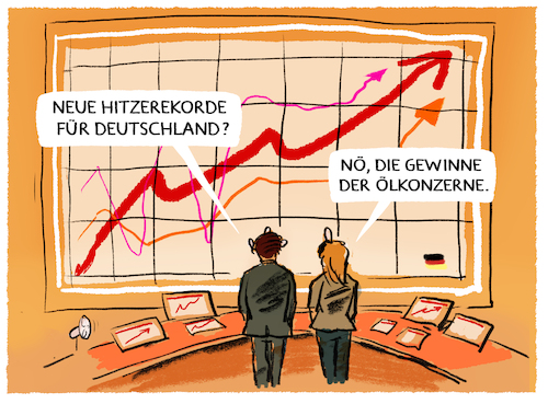 Cartoon: Neue Rekorde... (medium) by markus-grolik tagged rekordgewinne,hitzewelle,oelkonzern,hitzerekorde,fossile,energie,deutschland,energiekrise,klimawandel,co2,profit,profitöre,krisengewinnler,kriegsgewinnler,rekordgewinne,hitzewelle,oelkonzern,hitzerekorde,fossile,energie,deutschland,energiekrise,klimawandel,co2,profit,profitöre,krisengewinnler,kriegsgewinnler