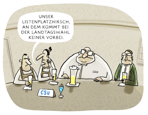 Cartoon: ...niederbayrische CSU-Basis... (medium) by markus-grolik tagged csu,cdu,seehofer,söder,bayern,landtagswahl,partei,csu,cdu,seehofer,söder,bayern,landtagswahl,partei