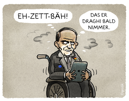 Cartoon: Nullzinspolitik (medium) by markus-grolik tagged bargeld,ezb,draghi,euro,geld,geldschein,bargeldlos,bezahlung,smartphone,wolfgang,merkel,schäuble,finanzminister,digitaler,zahlungsverkehr,grolik,bargeld,ezb,draghi,euro,geld,geldschein,bargeldlos,bezahlung,smartphone,wolfgang,merkel,schäuble,finanzminister,digitaler,zahlungsverkehr,grolik