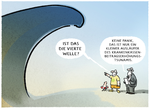 Cartoon: ...on the beach... (medium) by markus-grolik tagged krankenkassen,beitragserhöhung,welle,tsunami,angst,furcht,panik,ausläufer,bezahlen,krankenkassen,beitragserhöhung,welle,tsunami,angst,furcht,panik,ausläufer,bezahlen